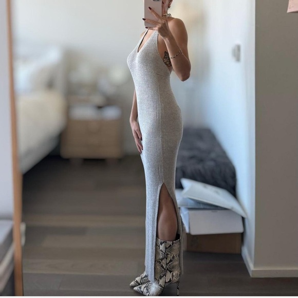 AllSaints Knitted slip silhouette with an adjustable halter neck tie size 0 - Picture 2 of 5